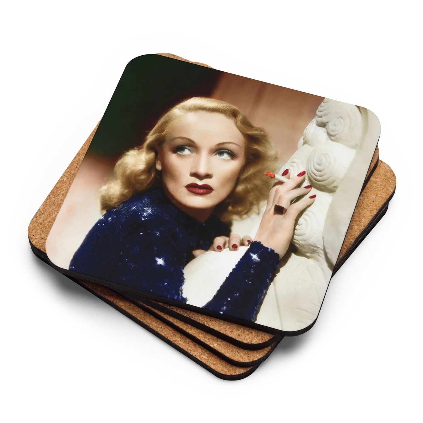 Marlene Dietrich Cork-back coaster