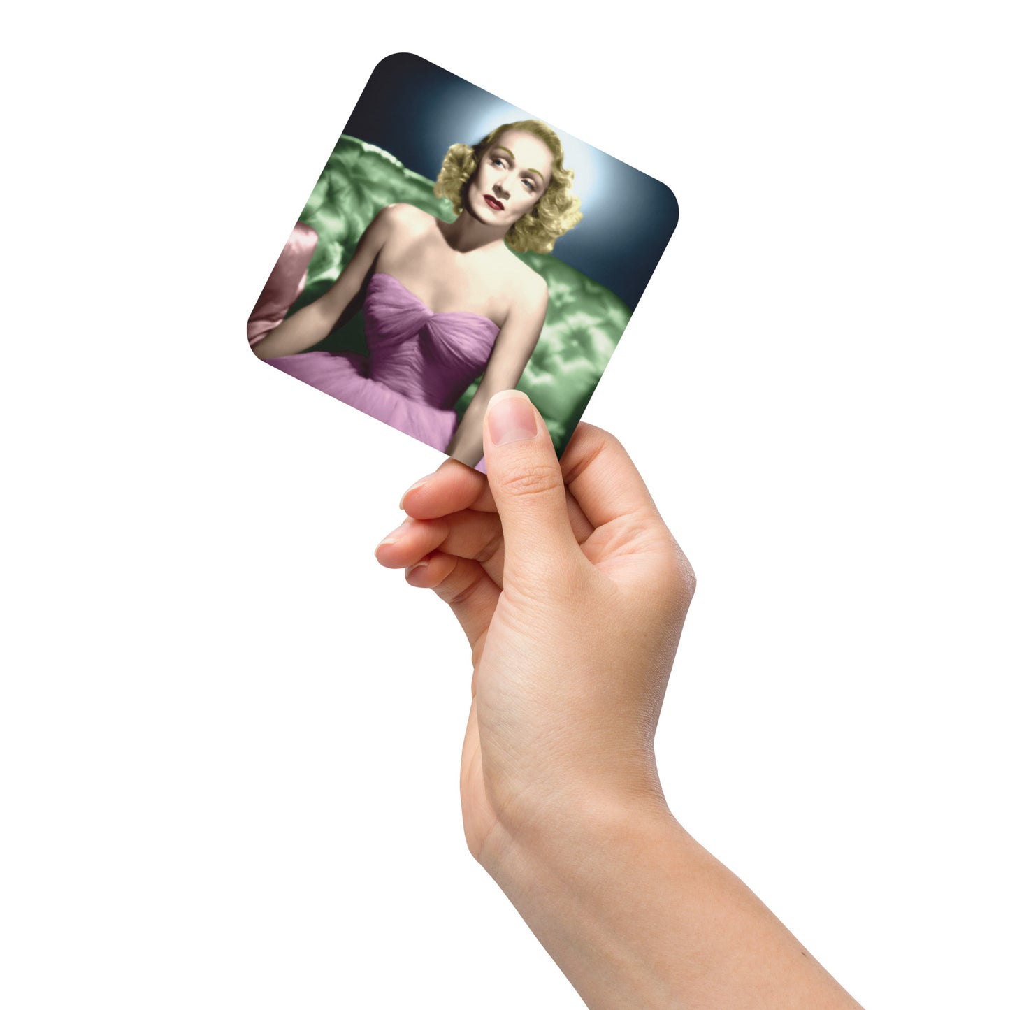 The glamorous Marlene Dietrich Cork-back coaster