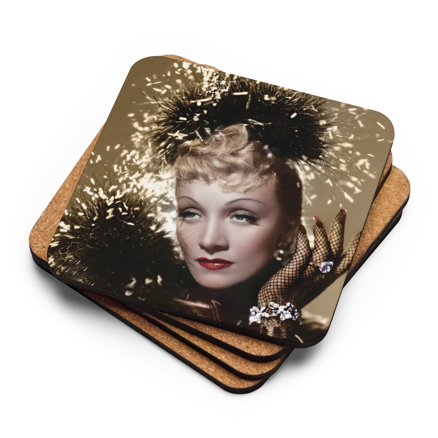 Marlene Dietrich The Golden Age of Hollywood Cork-back coaster